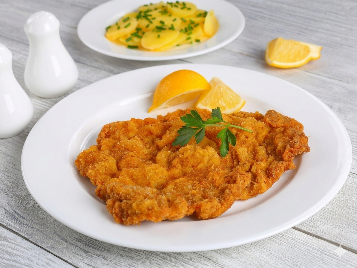 Goldgelb gebackenes Wienerschnitzel